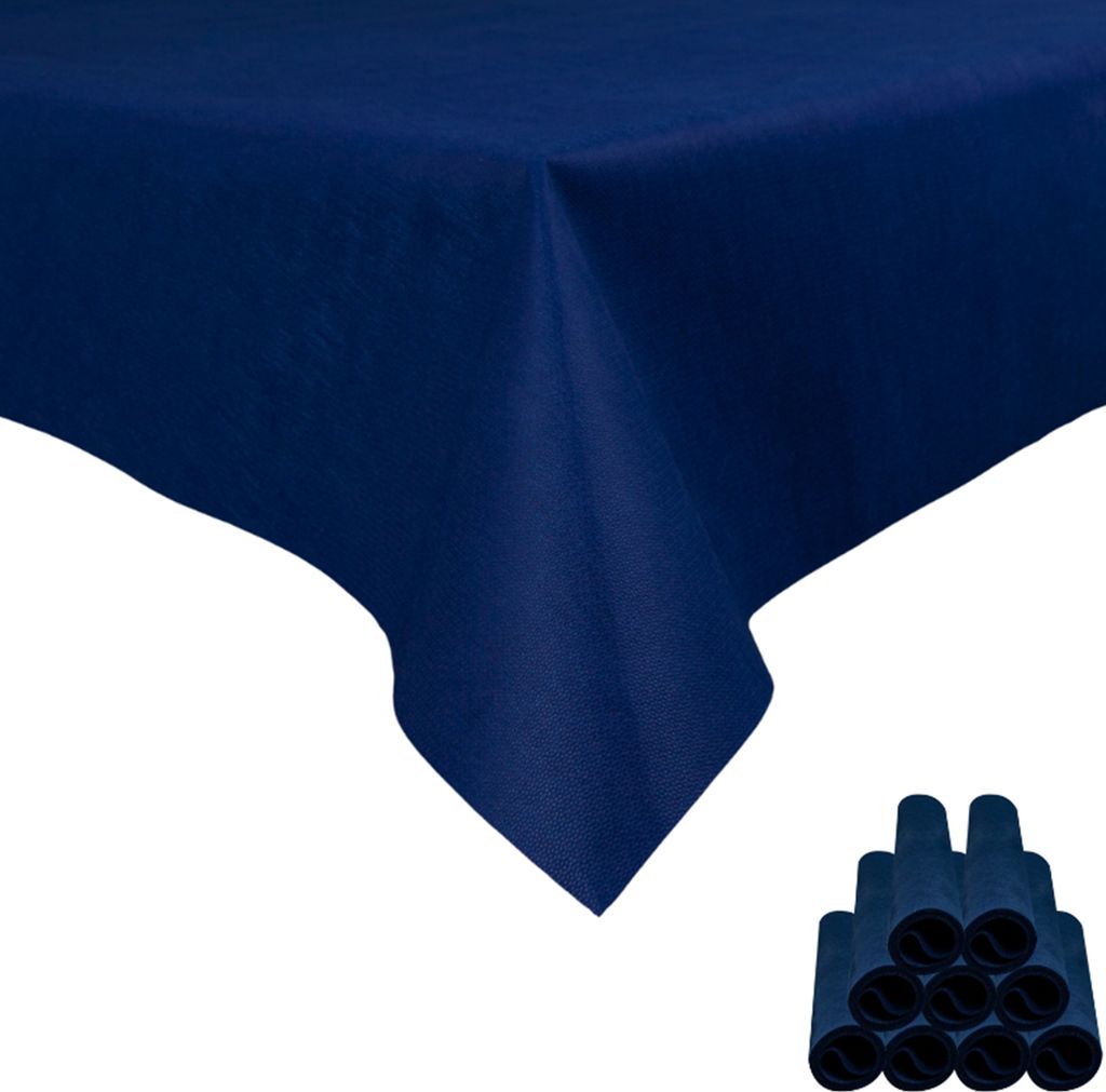 Sensalux Tischdecke, abwaschbar, Vorteilspack, 10 Stück, 1m x 1m, Dunkelblau