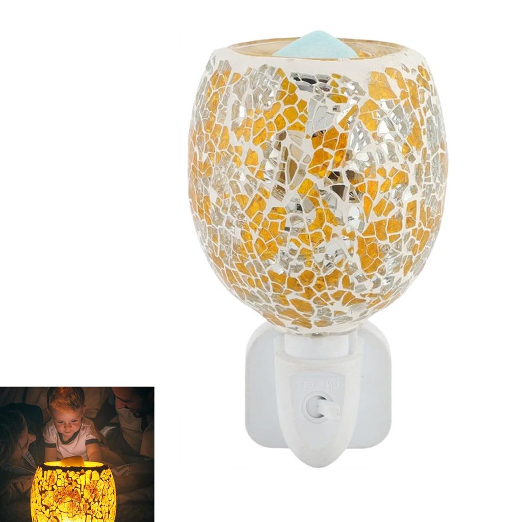 Elektrische Duftlampe,Duftlampe Wachs,Sparen Duftlampe,Wachslampe Für Büro,Schlafzimmer,Yoga,Home,Geschenke,3D Glas, 8*13cm