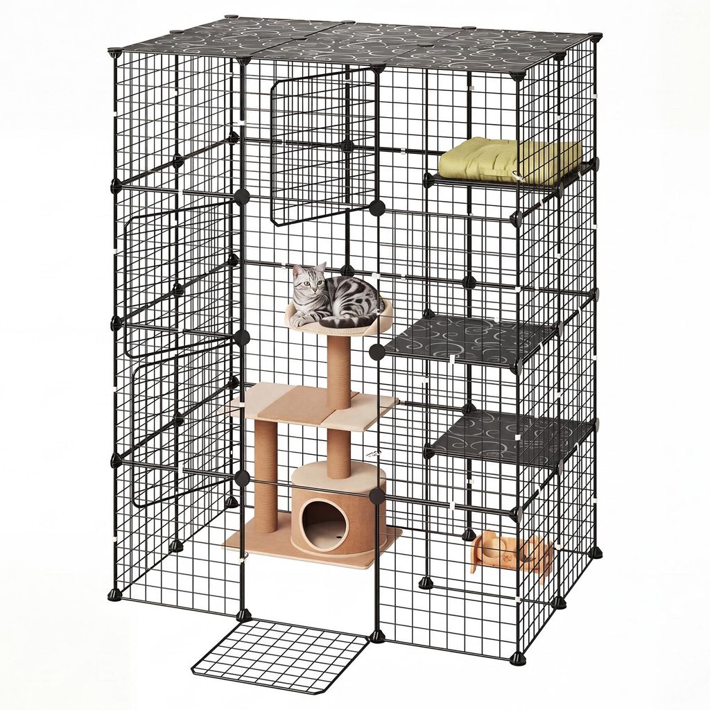 VEVOR, cage pour chat, enclos pour chat à 4 niveaux, parc Image du produit 