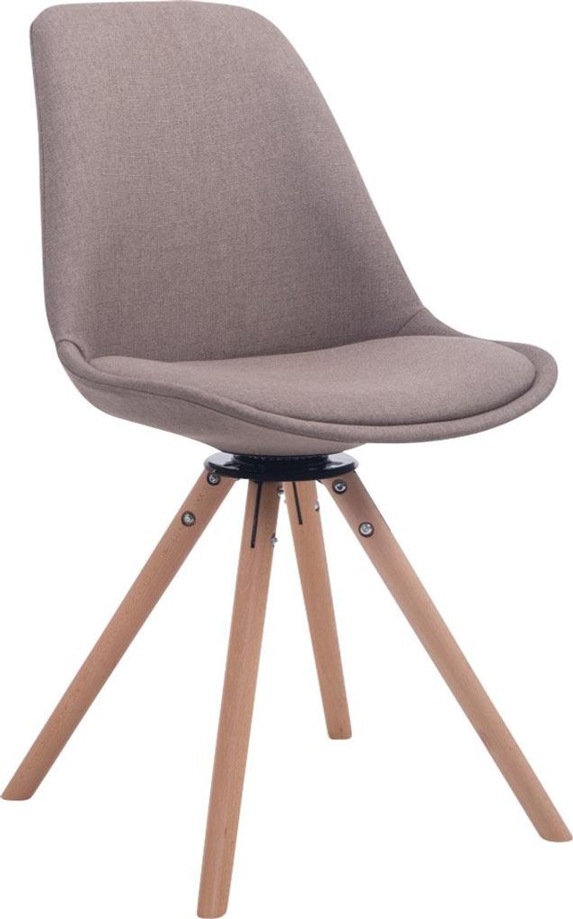 Besucherstuhl PERTH - Stoff Taupe 48x56x84 cm Rund | Besucherstühle Konferenzstuhl Wartezimmerstuhl Bürostühle Bürostuhl Konferenzraum Wartezimmer