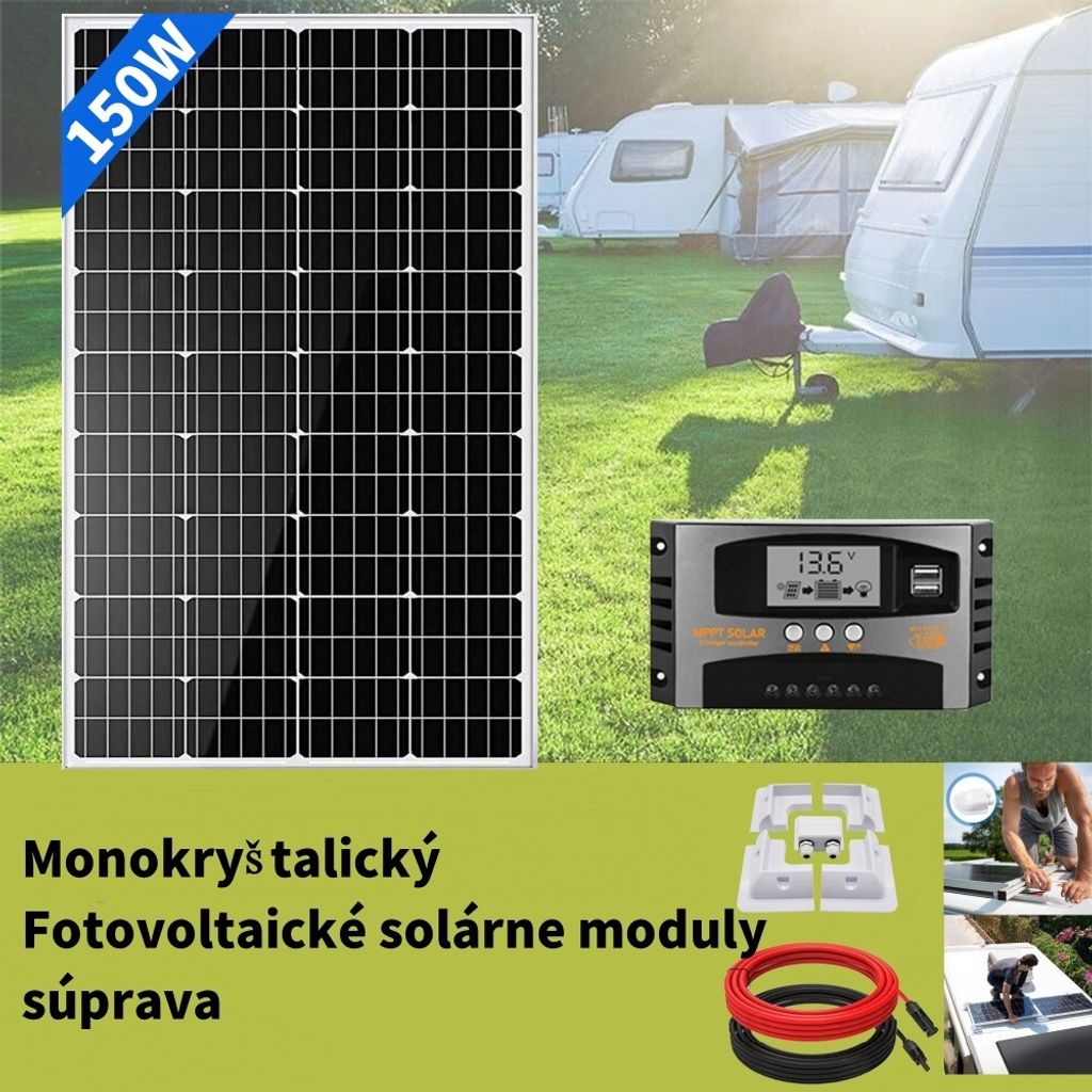 150W solárny panelový kit fotovoltaický solárny systém 12V Obrázok produktu 