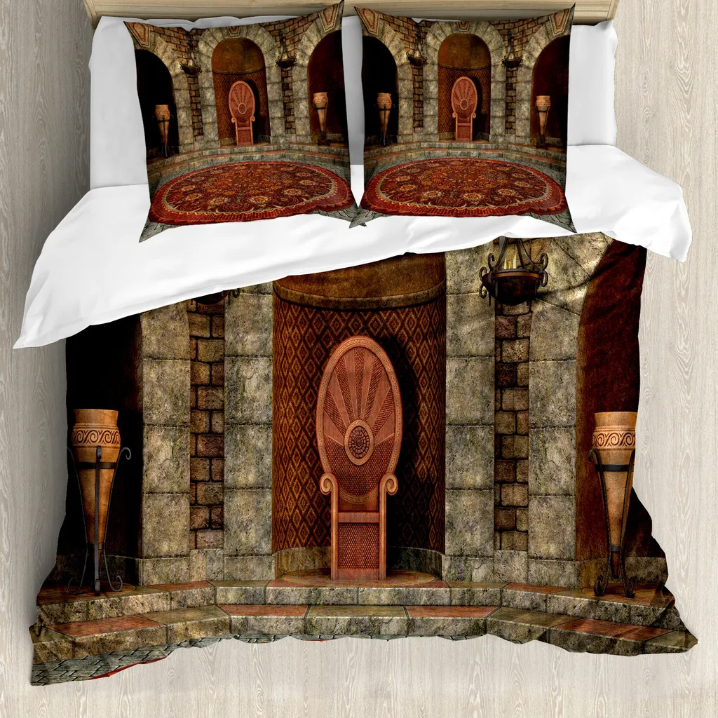 Copripiumino ABAKUHAUS King Vintage Gotico Grigio Bordeaux 155x220