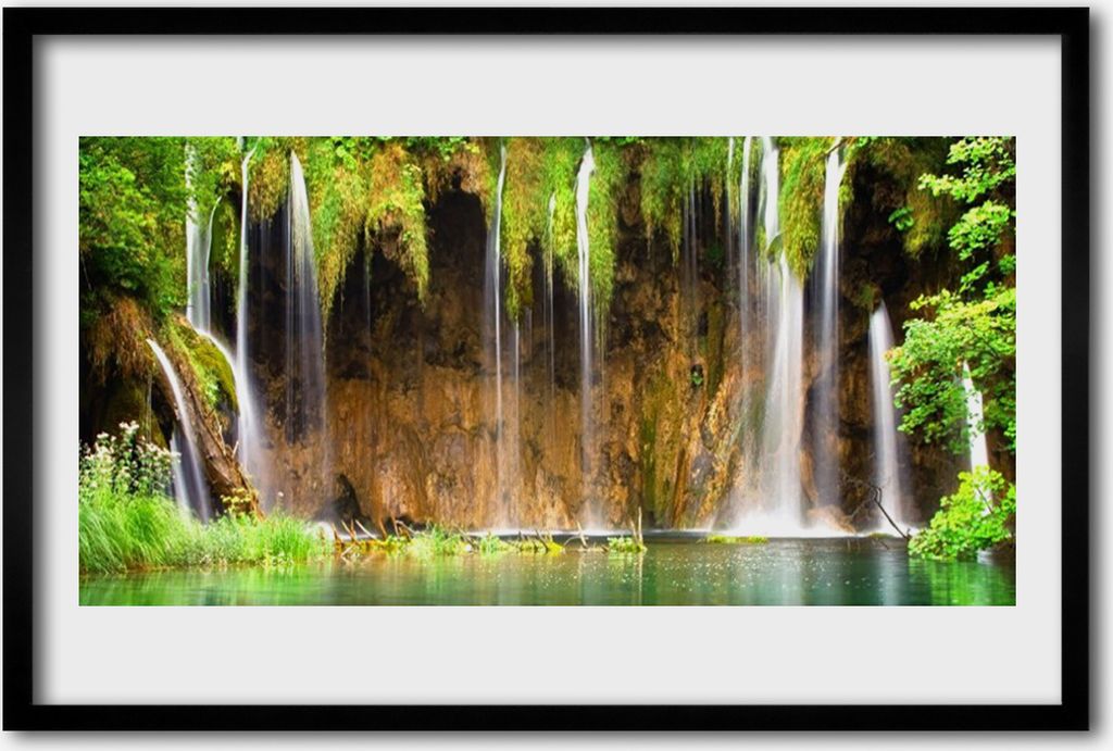 Bild 60x40 MDF-Rahmen Wandkunst Wasserfall Natur Produktbild 