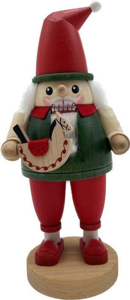 Nussknacker Zwerg mit Reiterlein, Glässer Volkskunst, 23cm