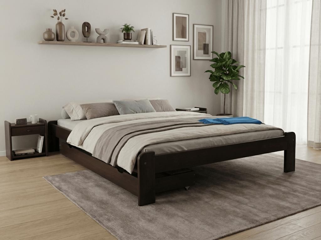 ADA-Bett 180 x 200 cm, Walnussholz. Matratze: ohne Produktbild 