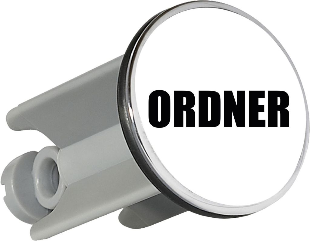 Huuraa Waschbeckenstöpsel Ordner Schriftzug 4cm höhenverstellbar Abflussstopfen Geschenkidee