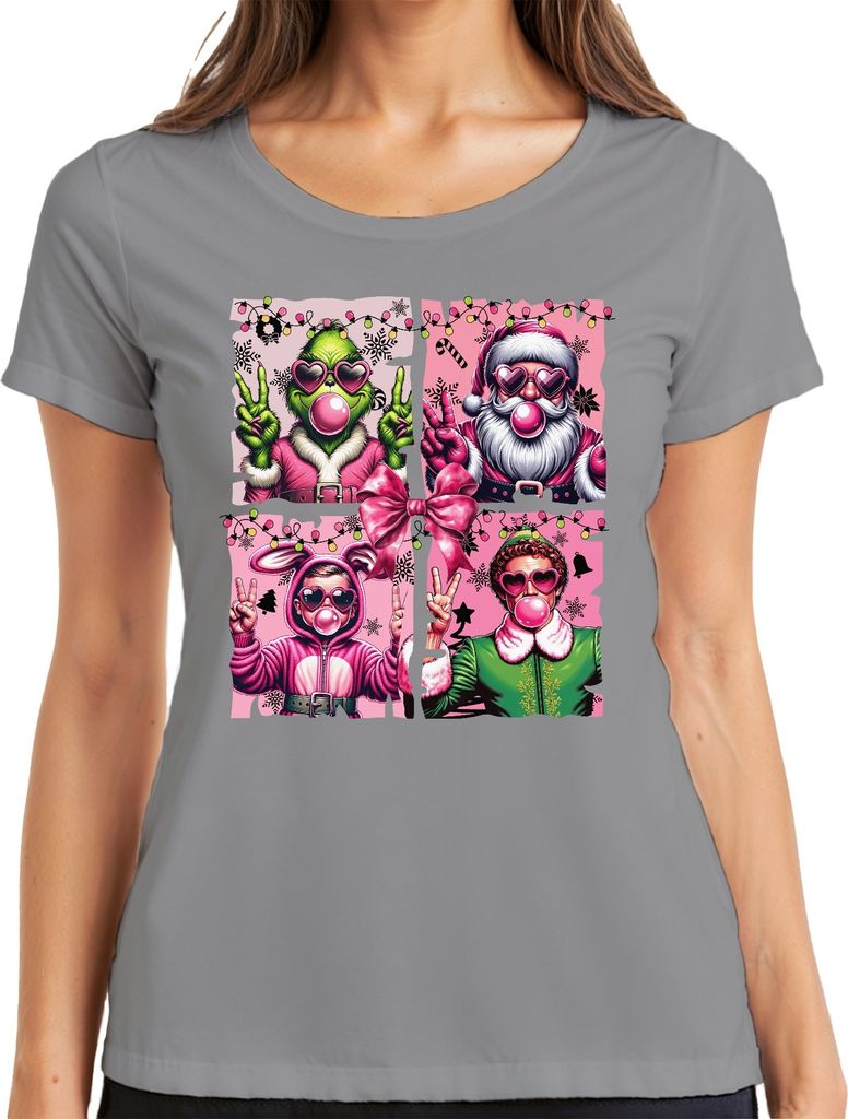 Holly Jolly Weihnachtsfilme Pink Weihnachtsfilm - Weihnachten Christmas Xmas Damen T-Shirt, Grau, XL
