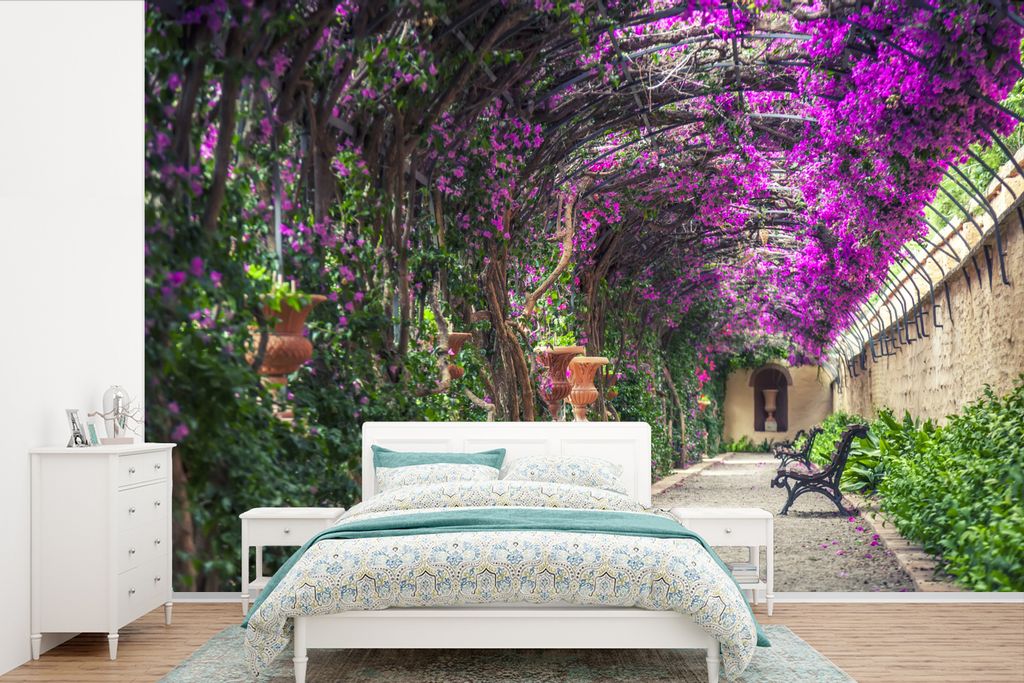 MuchoWow Fototapete für Wohnzimmer oder Schlafzimmer Wandtapete Vinyl Motivtapete Tunnelartige Pergola - 420x280 cm - Zimmer für Kinder