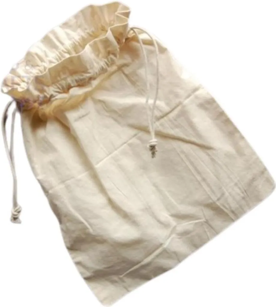 Sac en coton avec lien coulissant 30x35 cm robuste pour DIY - 4 unités