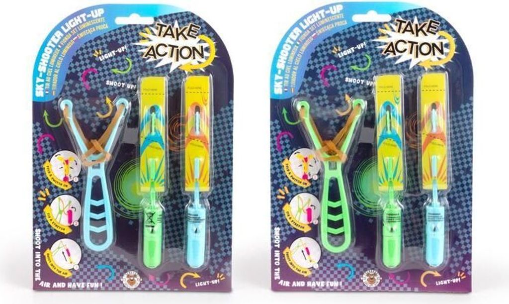 TRENDHAUS TAKE ACTION Sky-Shooter Light-Up 3-teilig | Leuchtendes Abschuss-Spielzeug