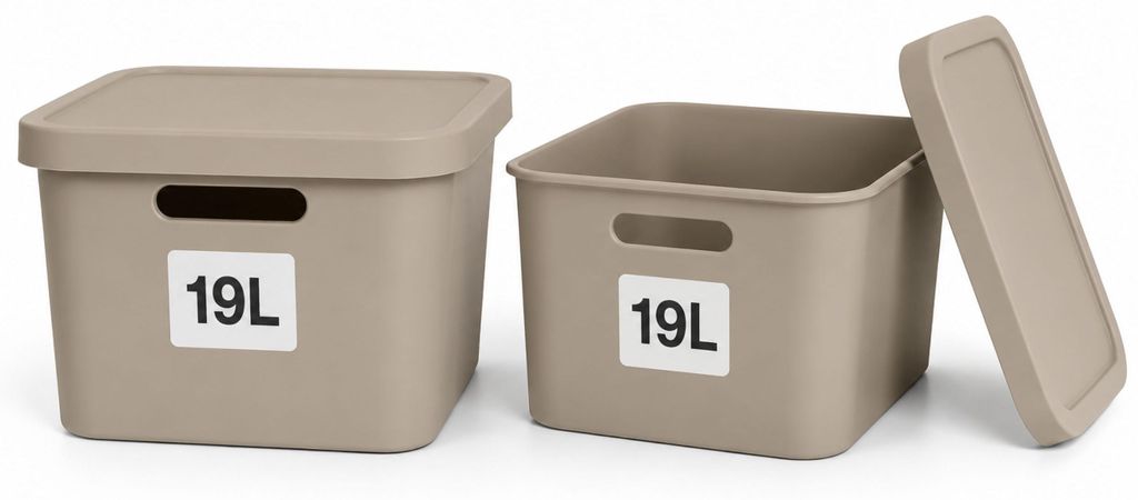 Plastard Aufbewahrungsbox mit Deckel 2er-Set 19 Liter in Produktbild 