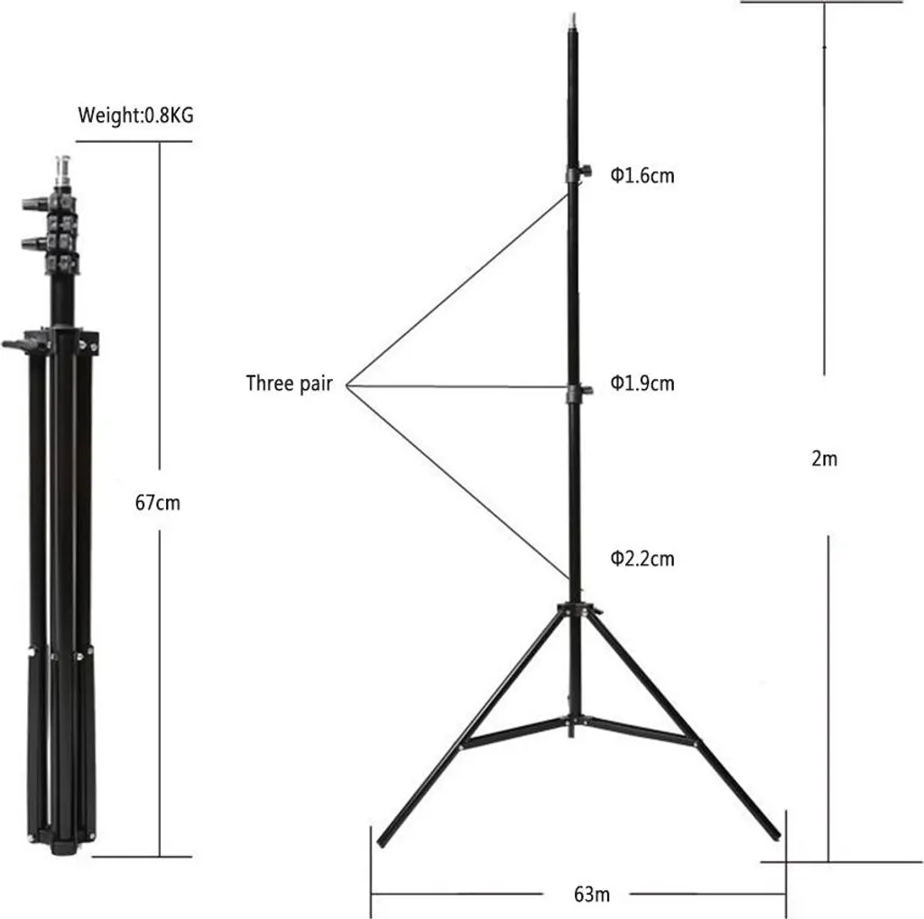 Trépied d'éclairage 200 cm idéal pour streaming et visioconférence pro - 2