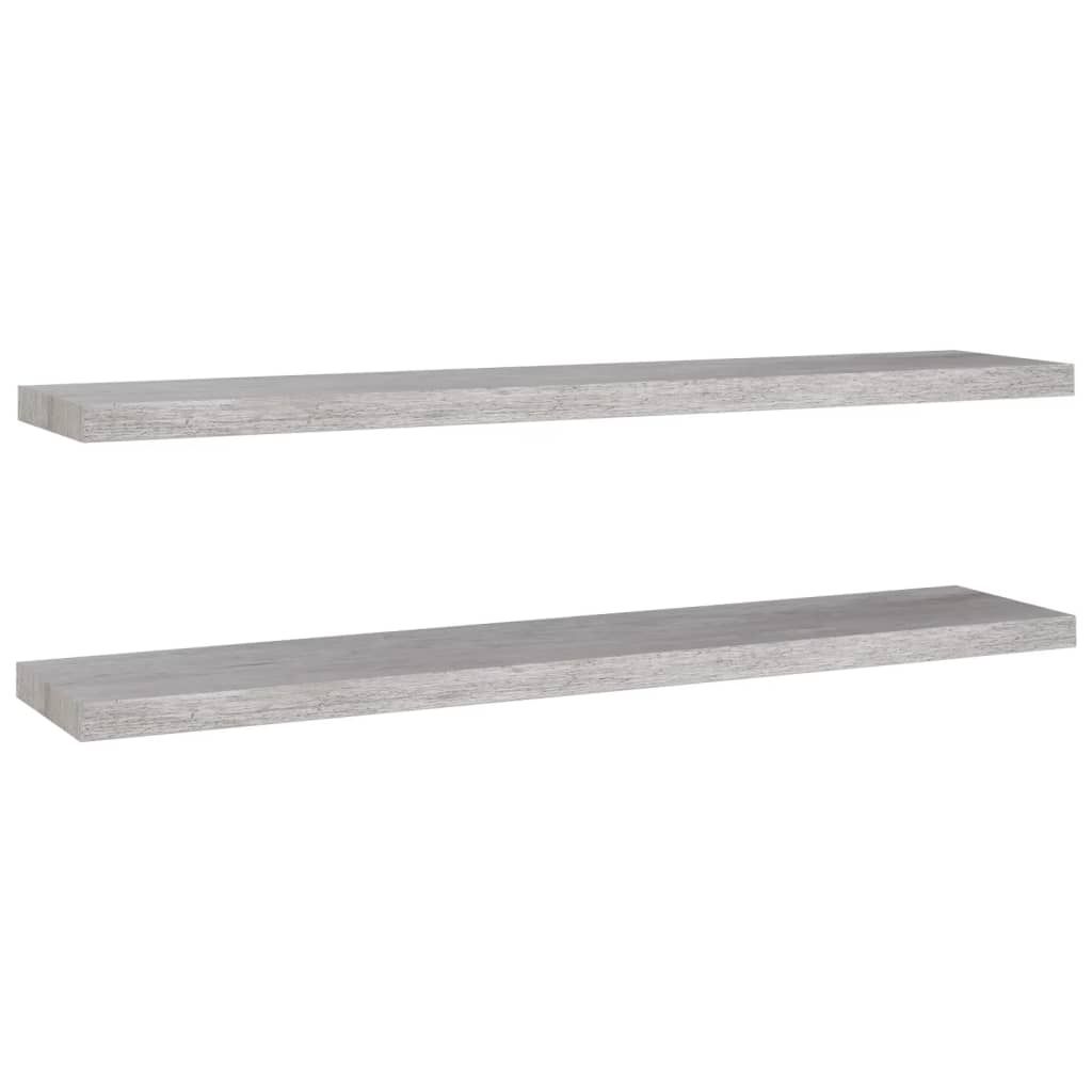 vidaXL Étagères suspendues 2 pcs. Gris béton 120x23,5x3,8 Image du produit 