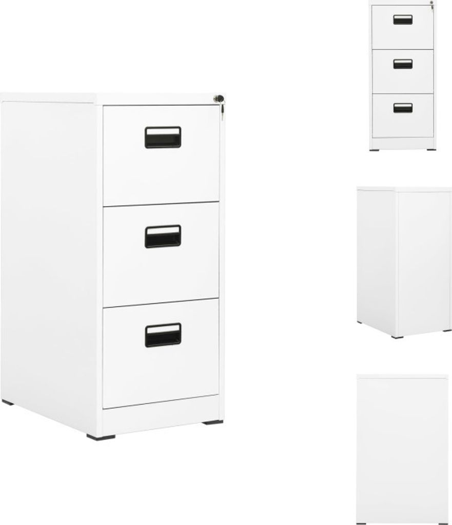 vidaXL Aktenschrank Weiß 46x62x102,5 cm Stahl - Aktenschränke