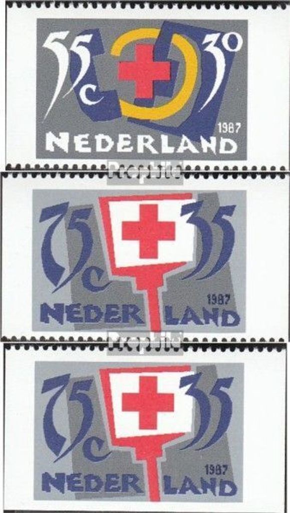 Briefmarken Niederlande 1987 Mi 1323C,1325C,D postfrisch Rotes Kreuz