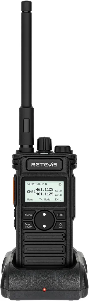 Radio Portable RT86S Robuste 2600mAh Type-C avec Écran et Lampe LED Noire
