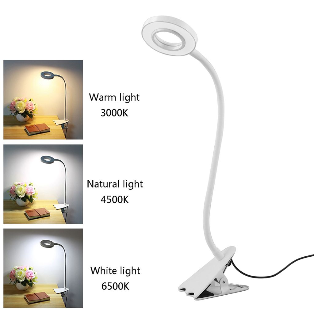 LED Klemmleuchte Schreibtischlampe Leselampe flexibel USB Tisch-Lampe Dimmbar