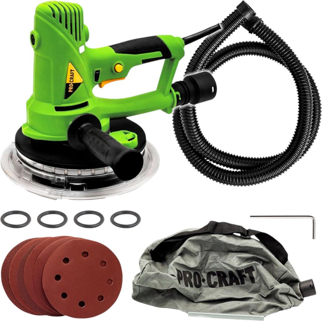 Procraft EX950EL Trockenbauschleifer 710 Watt 180 mm + Zubehör