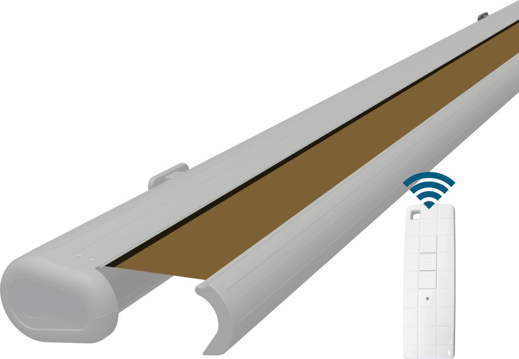 Eclipse Premium elektrische Vollkassettenmarkise Weiß 3x2,5 m Tuch: Sand