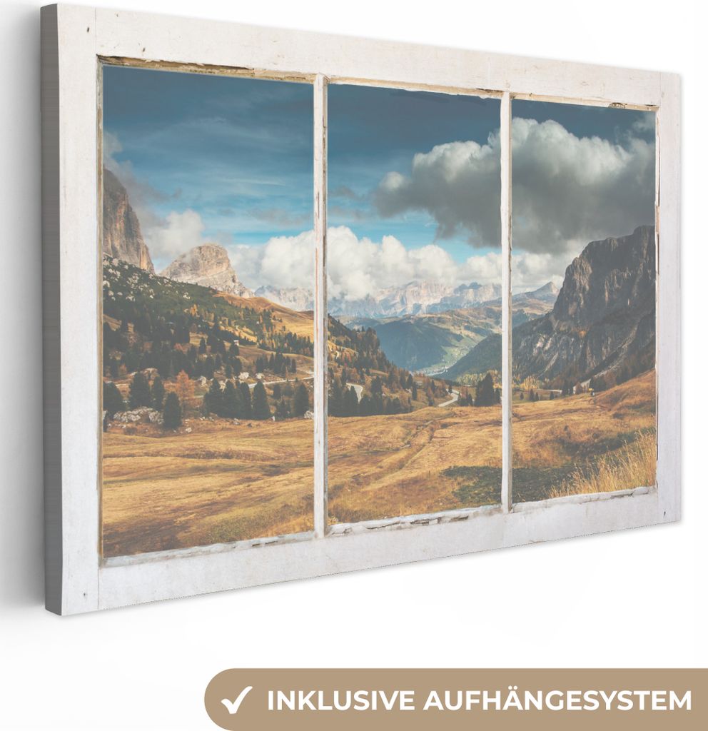 OneMillionCanvasses - Leinwandbilder - 150x100 cm, Aussicht - Landschaft - Hügel, Wandbilder Kunstdruck Wanddekoration