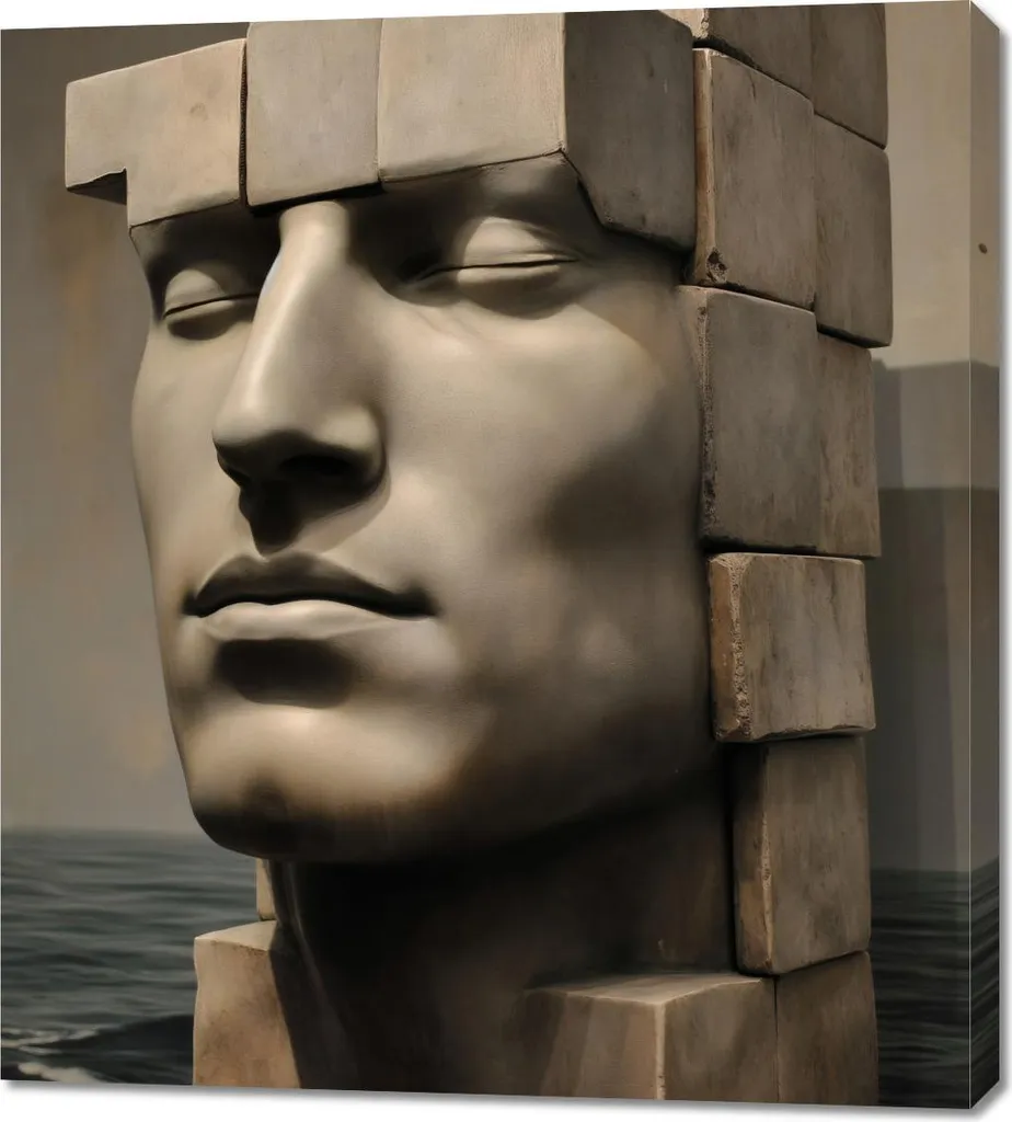 Tableau d'art pour salon 90 x 100 cm Construire son identité inspirant