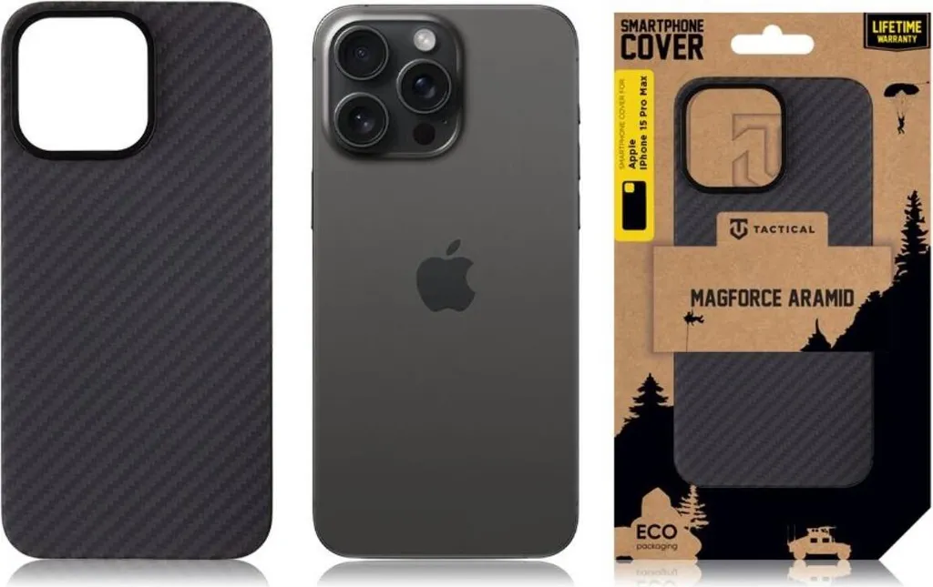 Cover iPhone 15 Pro Max Tactical Nero - Shockproof Militare 360°