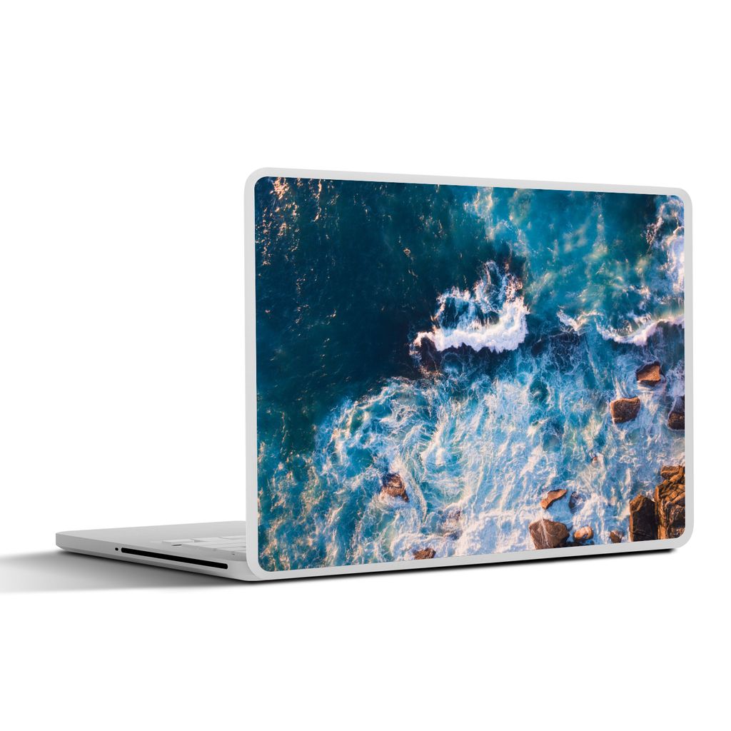 MuchoWow Laptop Aufkleber Sticker Cover Strand - Meer - Kieselsteine 32.5x23.5 cm - Sticker für Laptop - Selbstklebend