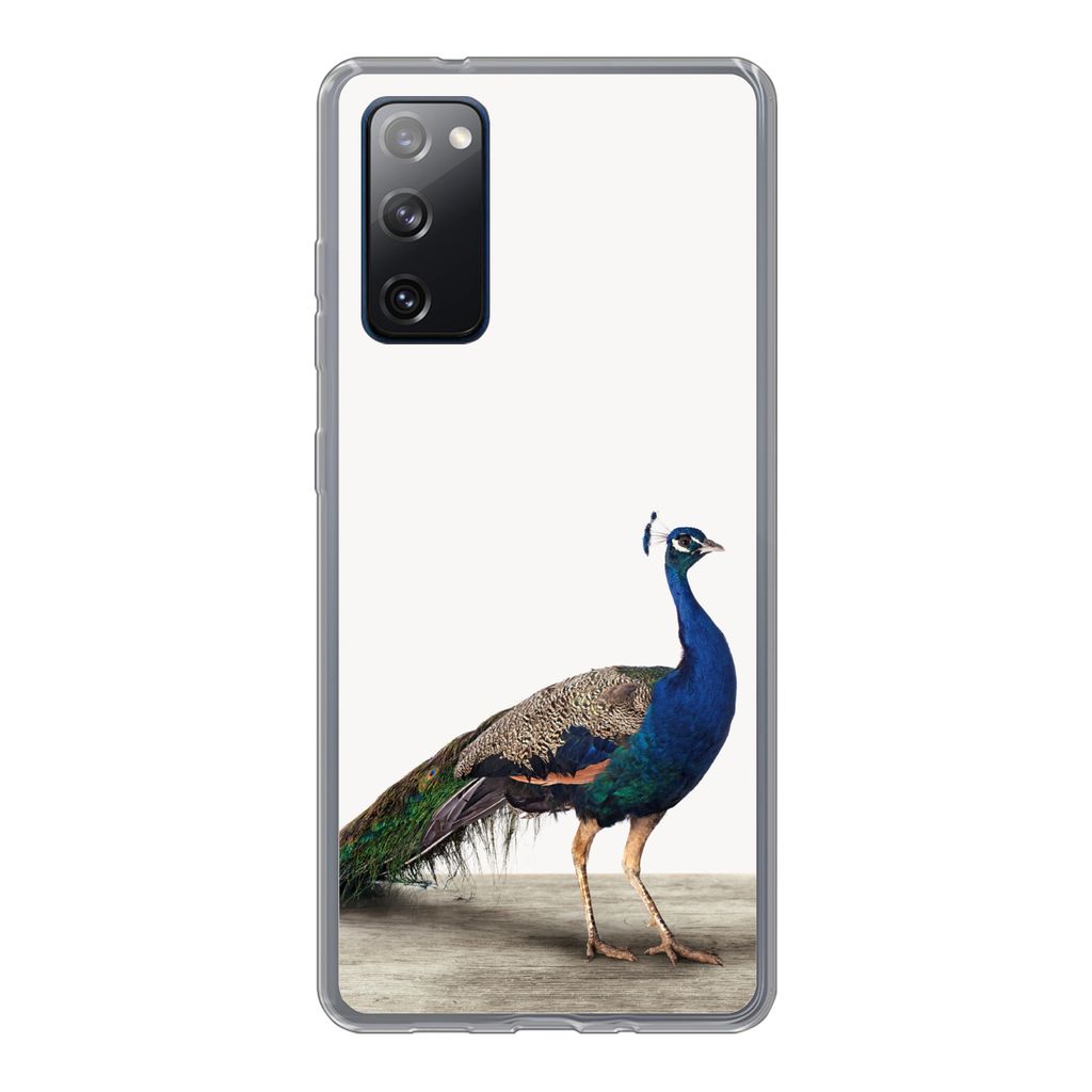 MuchoWow Handyhülle Schutzhülle Hülle für Samsung Galaxy S20 FE Pfau - Federn - Vogel - Kinder - Jungen - Mädchen Silikon Softcase Handy Hü...