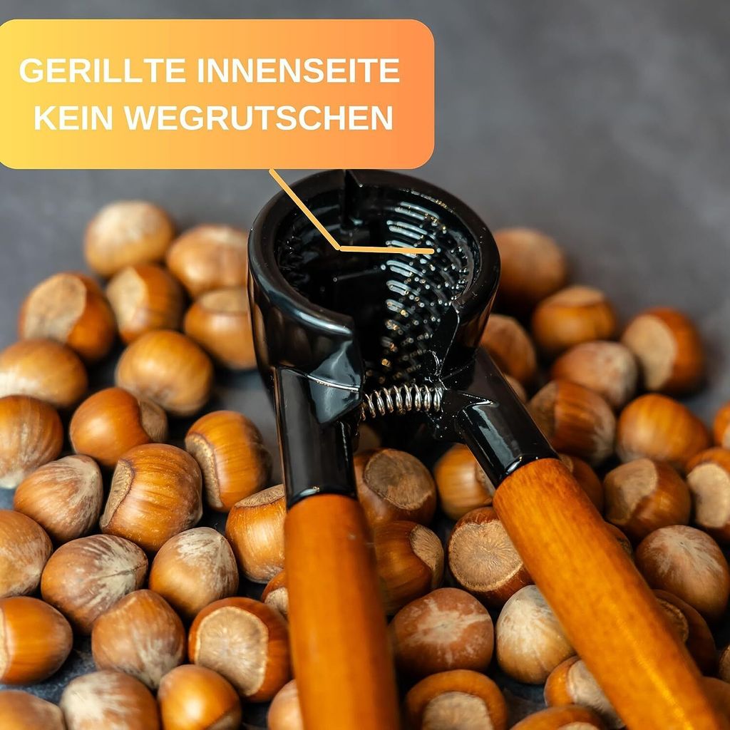 Thiru Nussknacker mit edlem Holzgriff - Nussknacker für Walnüsse - Knacken ohne Thiru Nussknacker mit edlem Holzgriff - Nussknacker für Walnüsse - Knacken ohne