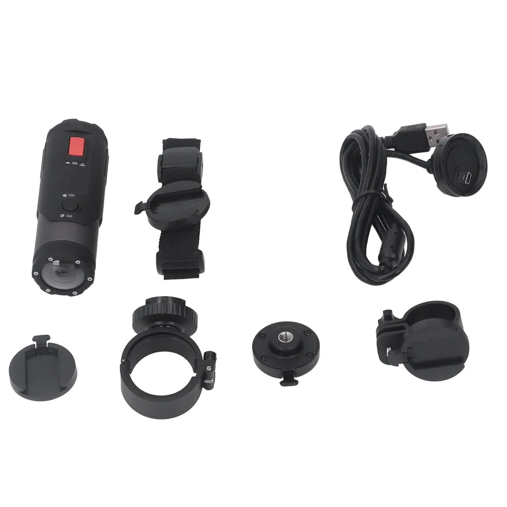 Caméra pour casque de moto étanche Ultra HD 4K avec kit de fixation complet