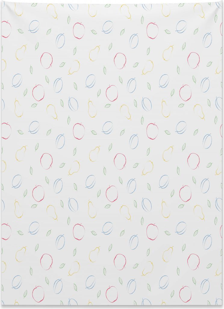 Abakuhaus Bunt Wandteppich, Bleistift-Kunst-Früchte aus Weiches Mikrofaser Stoff Kein Verblassen Klare Farben Waschbar, 110 x 150 cm, Mehrfarbig