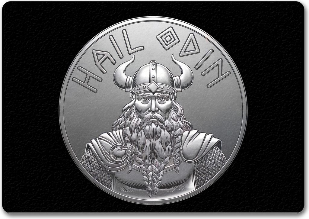 HAIL ODIN Fußmatte in 35x50 cm ohne Rand - Silbernes Amulett