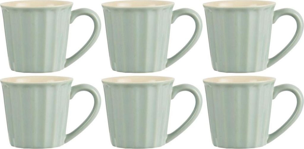 6er Set Becher, Tassen MYNTE Green Tea grün für 250ml Steingut Ib Laursen