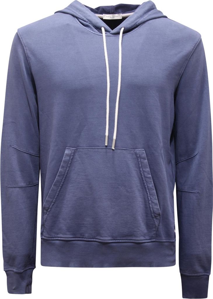 0754Av Felpa Uomo Paolo Pecora Man Distressed Delavè Sweatshirt