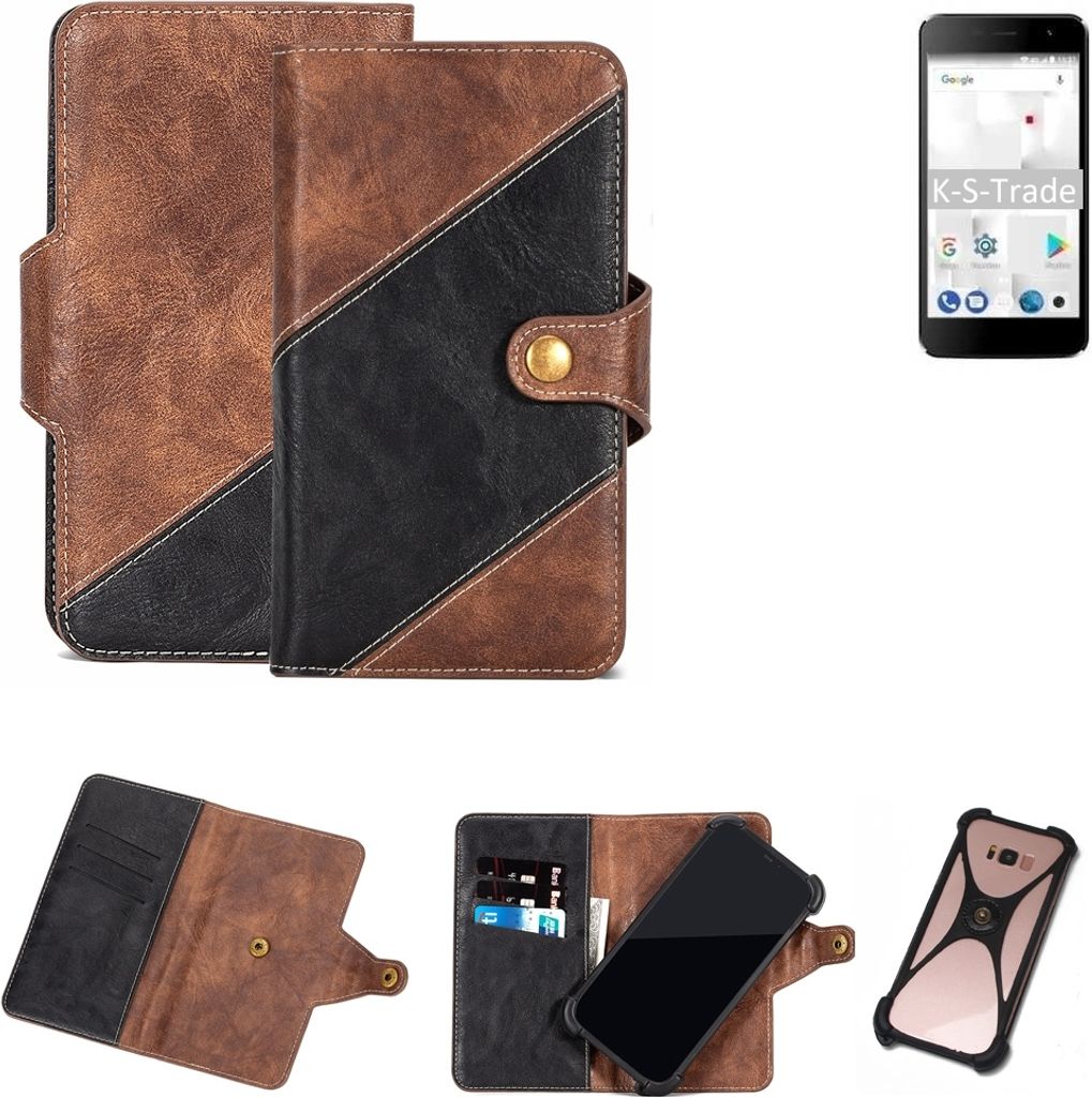 K-S-Trade Handy Hülle Schutz Hülle Schutzhülle Bookstyle Case kompatibel mit thomson Friendly TH101 Handy Cover Hülle Schutztasche 1x