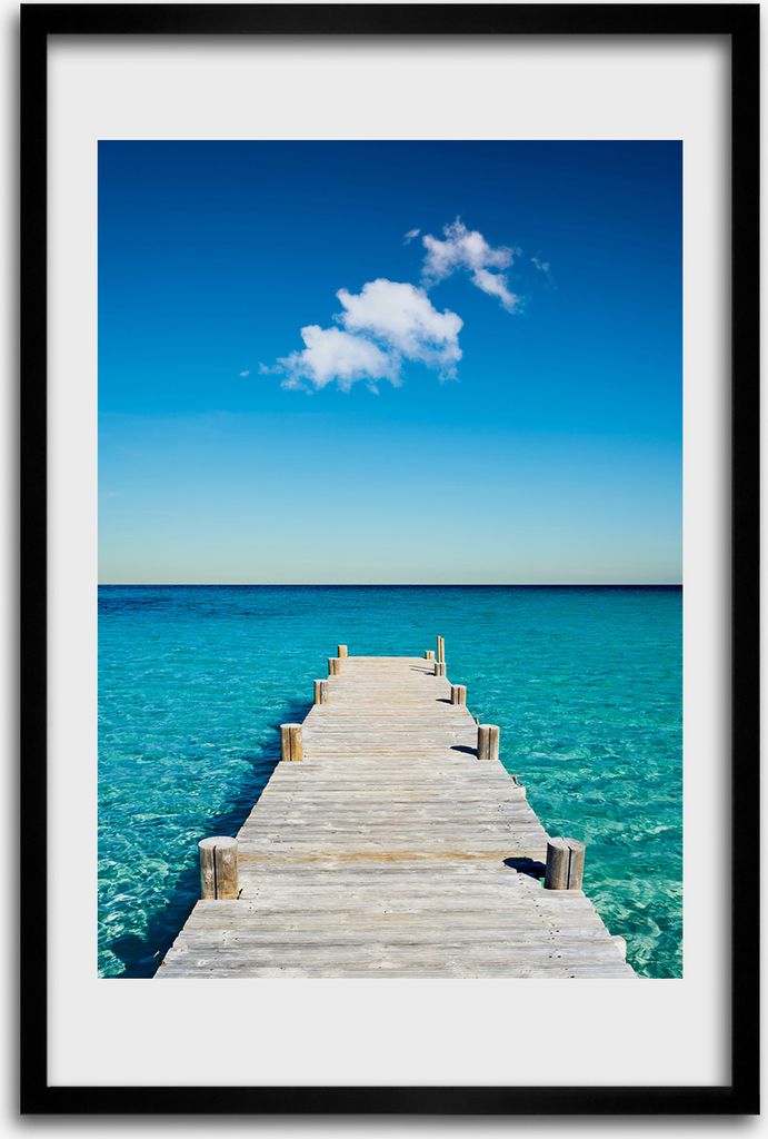 Bild - Bilderrahmen - 40 cm x 60 cm - MDF - Rahmen - Wandkunst - Hölzerner Pier