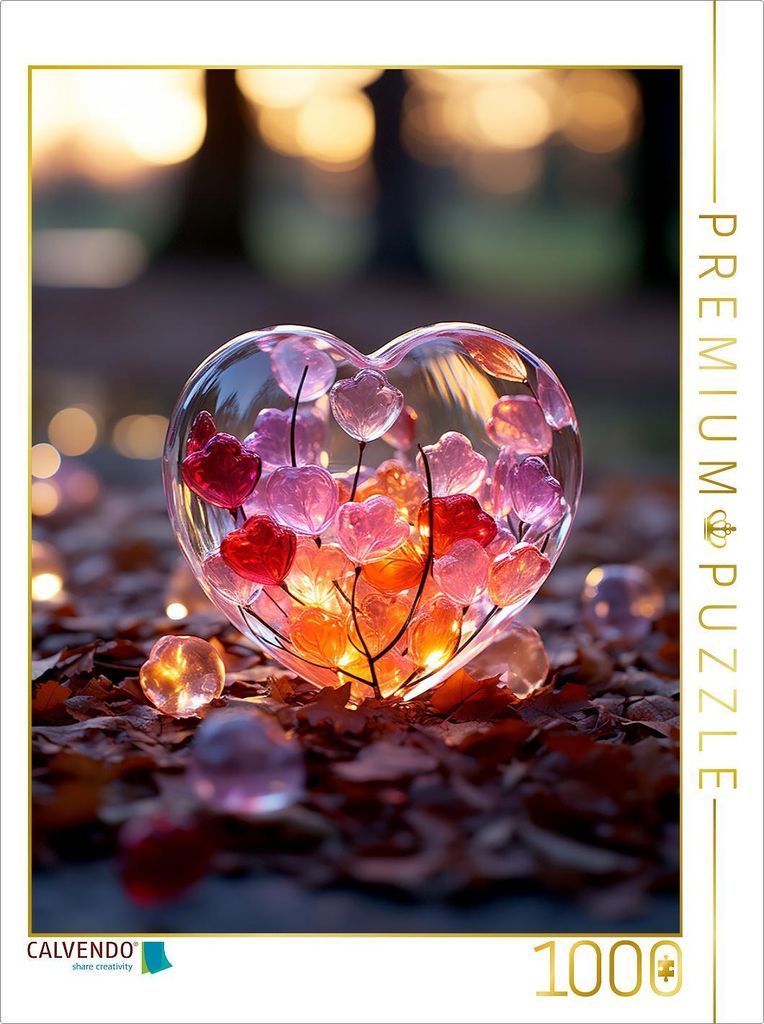 CALVENDO Puzzle Glas-Herz | 1000 Teile Lege-Größe 64x48cm Foto-Puzzle für glückliche Stunden