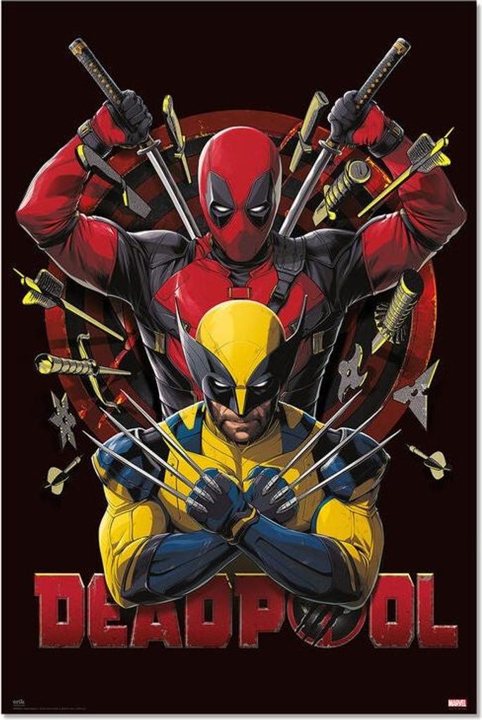Deadpool and Wolverine Comic Art Poster, 24x36 Inches