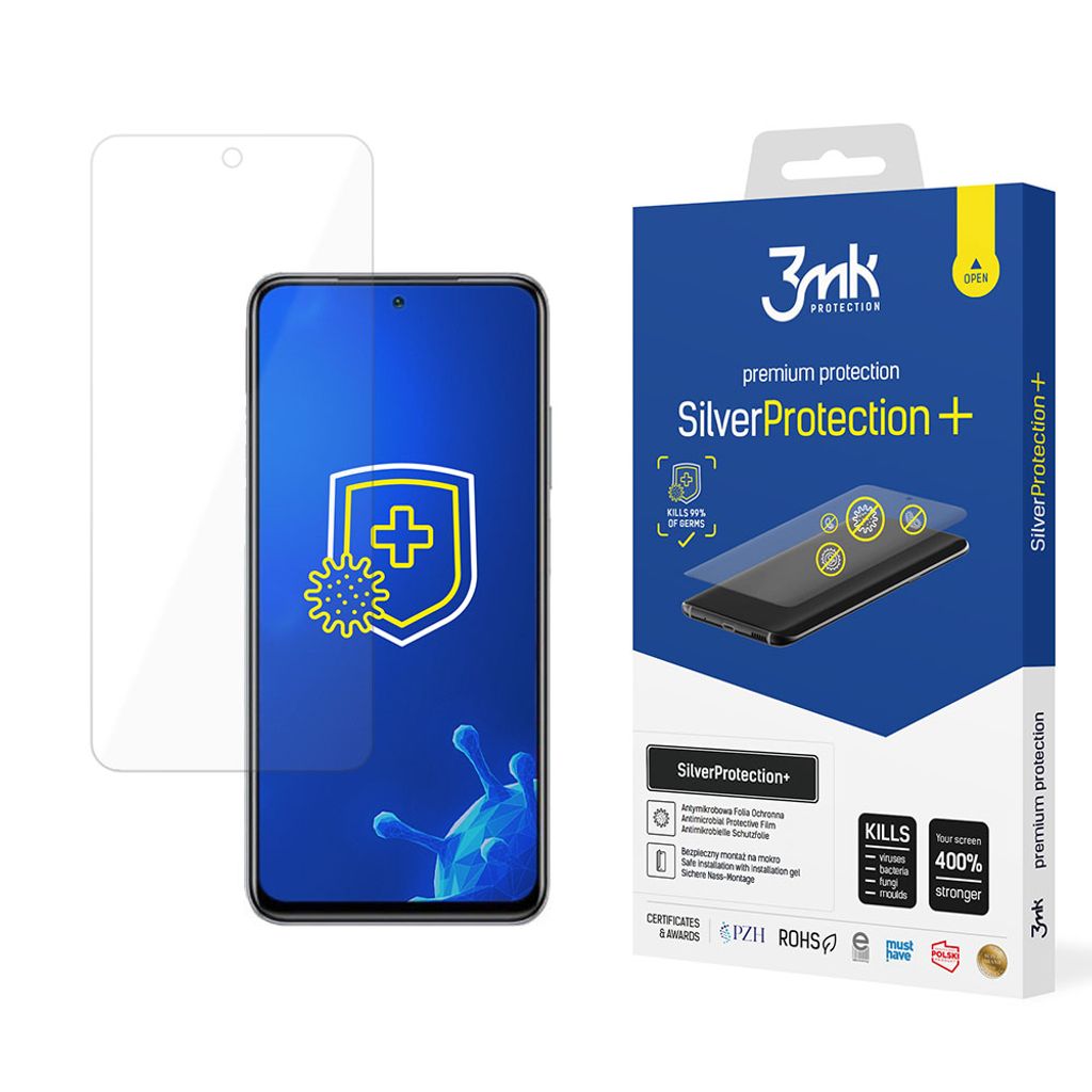 3mk Display Antimikrobielle Schutzfolie SilverProtection+ fr Xiaomi Redmi Note 10/10s 4G 0,21mm Self-Heal