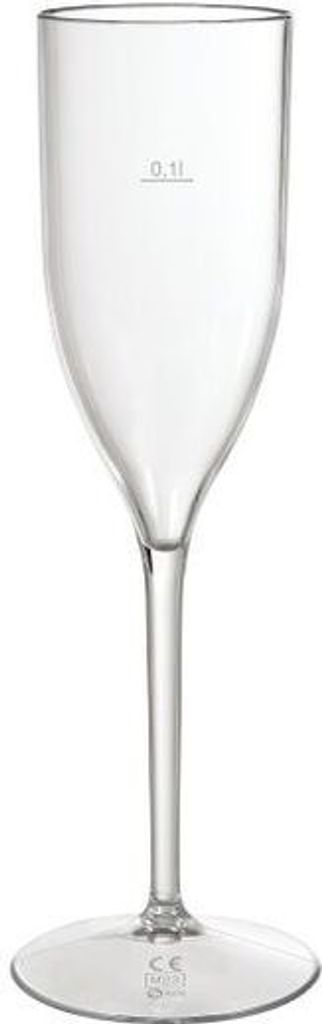6 Elegance Champagnergläser Mehrweg 130 ml, 13 cl Transparent