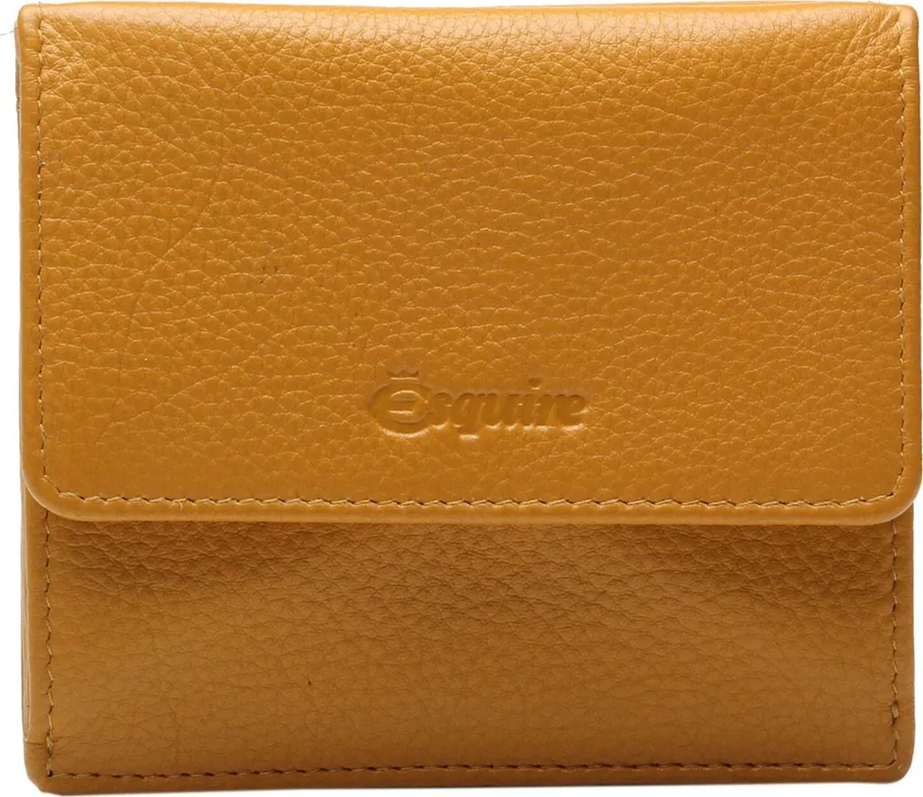 Porte-monnaie Esquire Peru cuir souple orange curry petit format