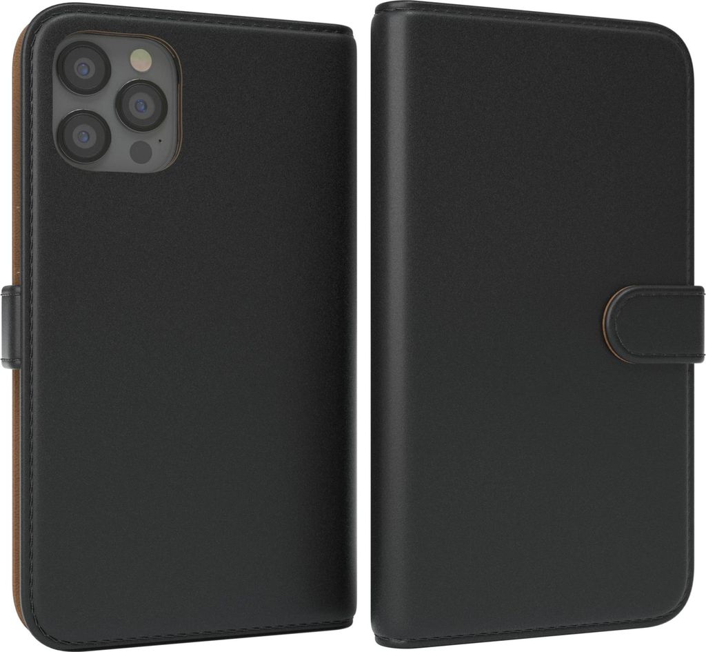 EAZY CASE Business Hülle für Apple iPhone 12 Pro Max klappbar, Premium Kunstleder Handyhülle mit Kartenfach