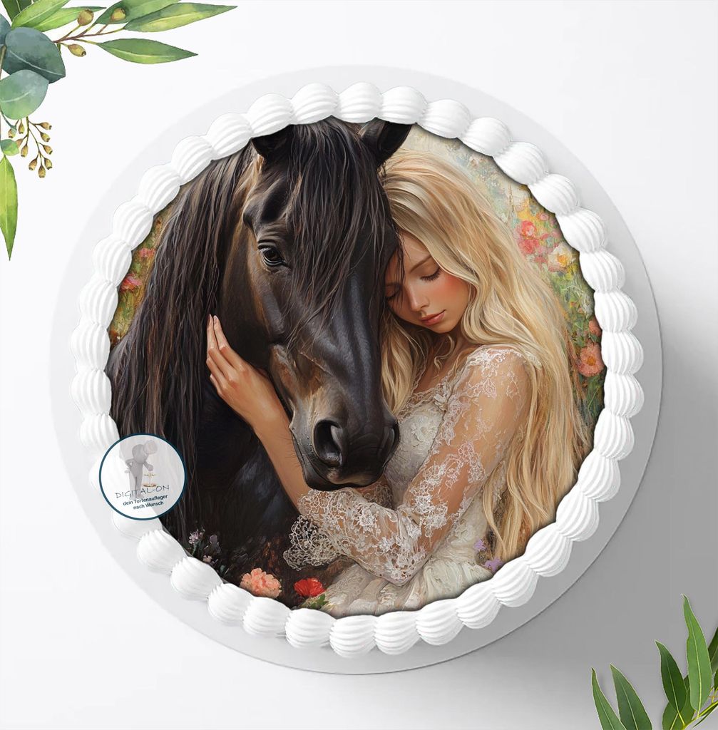 Für die Geburtstags Torte ein Tortenaufleger, Zuckerbild mit dem Motiv: Prinzessin, Essbares Foto für Torten, Fondant, Ø 20cm, 2094z