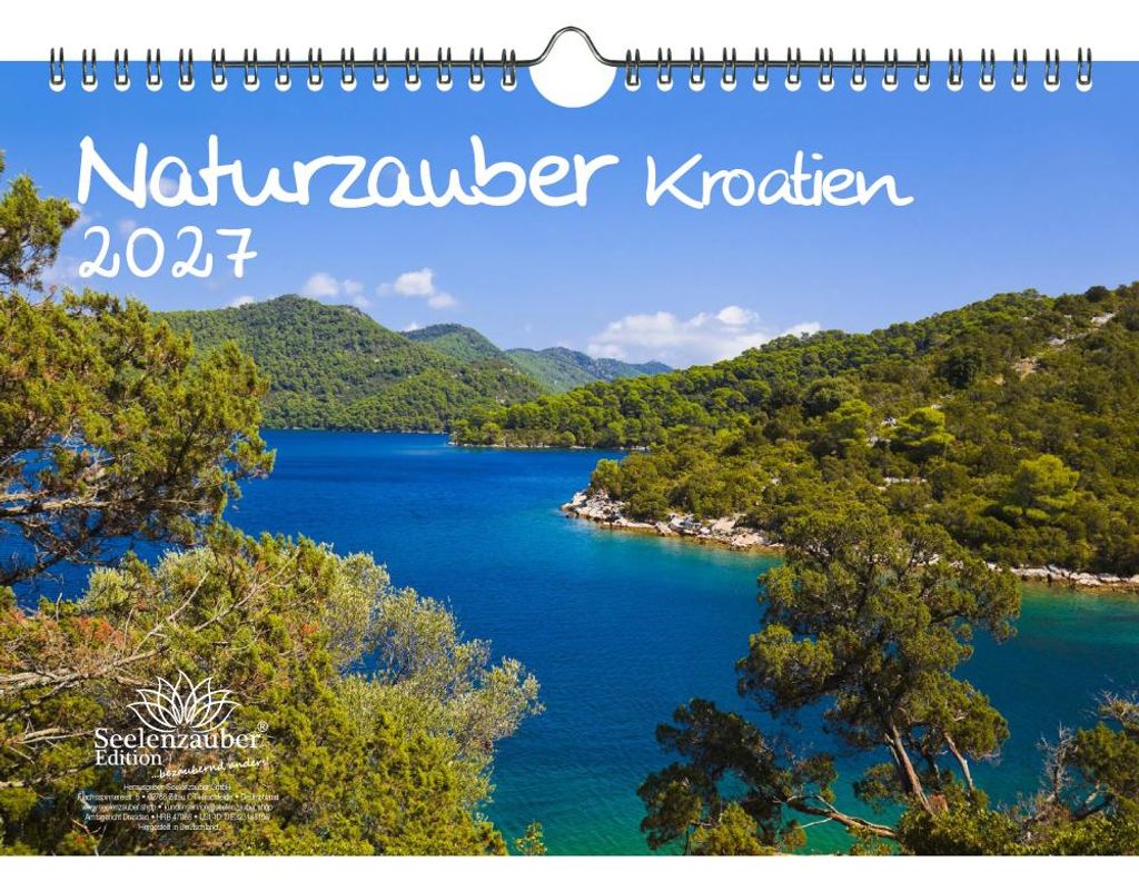 Naturzauber Kroatien DIN A4 Kalender für 2027 Landschaft Meer Strand Urlaub - Seelenzauber