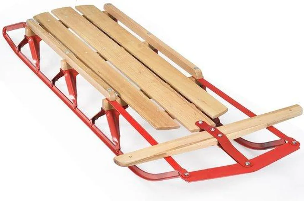 Traîneau de neige en bois classique - Équipement de glisse extérieur 100cm