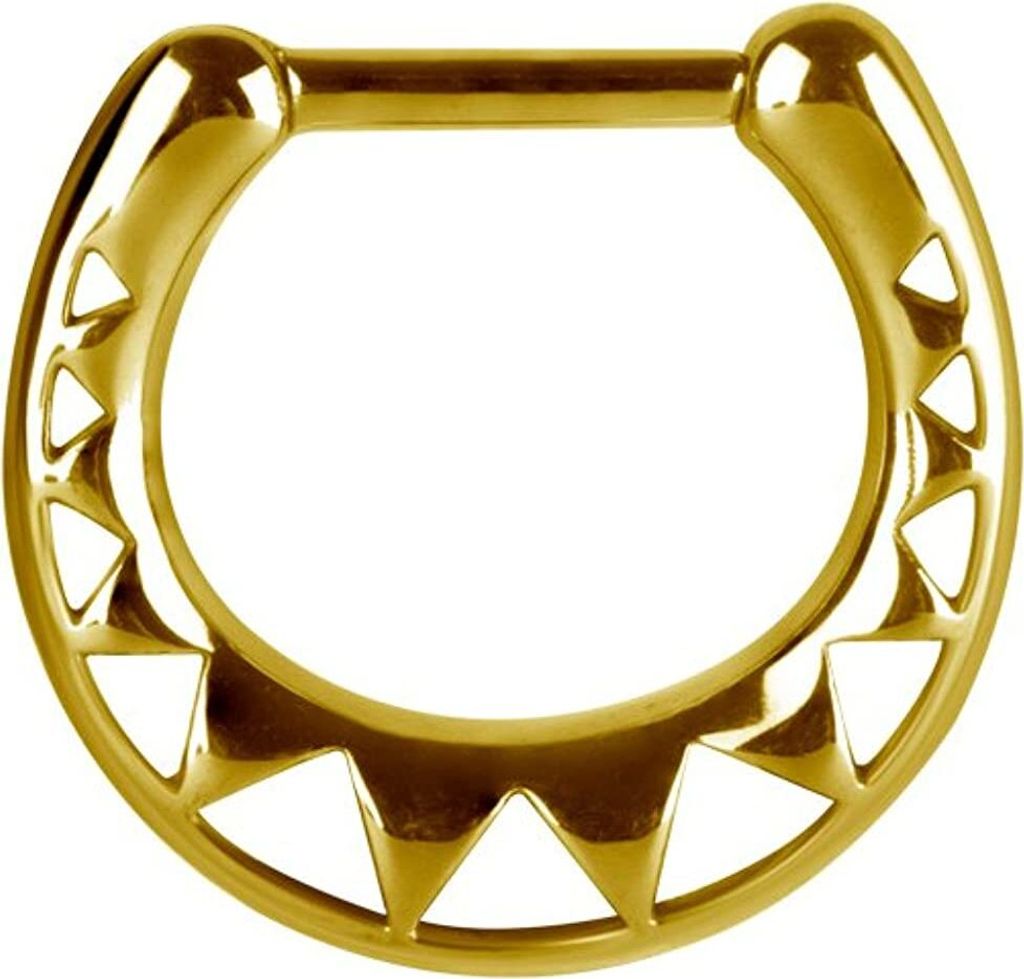 Karisma Edelstahl 316L Hinged Ring Piercing Ohrring Tribal - 1,2x8mm - Gold
