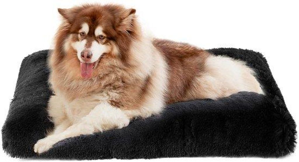XXL-Größe, Waschbares Hundekissen, Plüschmatte mit Antislip-Effekt, Schwarz, 120x90cm
