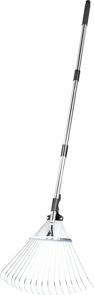 Rastrello Regolabile In Metallo Per Foglie - Testa Espandibile Da 20 A 43 Cm E Manico Telescopico Da 76 A 140 Cm - Attrezzo Da Giardino Leggero Per Donne E Bambini - Antiruggine