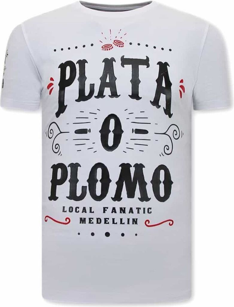 Narcos Plata O Plomo Weiß - XXL