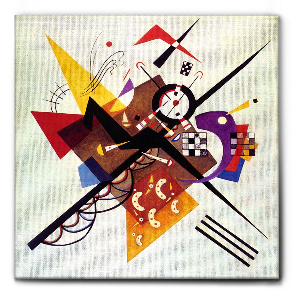 Giallobus - Auf dem weißen II - Vassily Kandinsky - 35L x 35B cm - Bild - Leinwand mit Standardrahmen